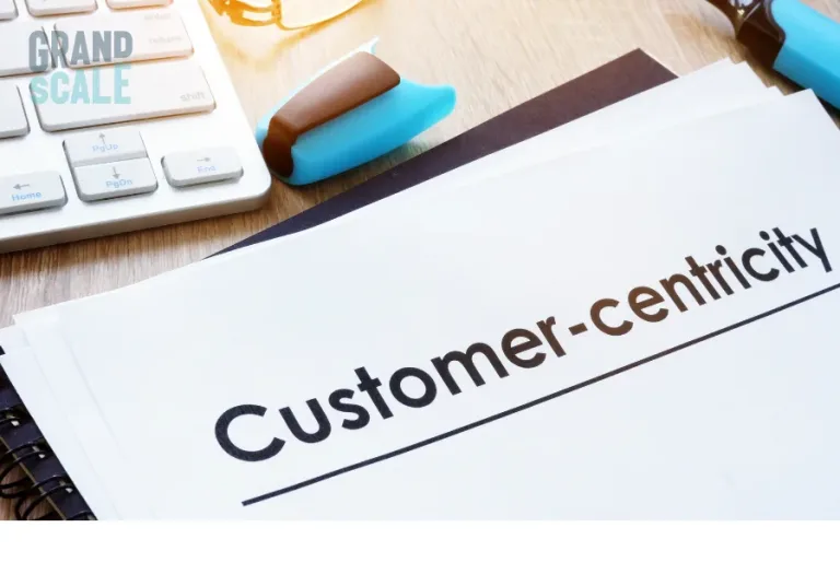 A sheet of paper with 'Customer-centricity' written on it