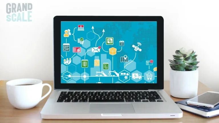 Laptop showing connected workflow