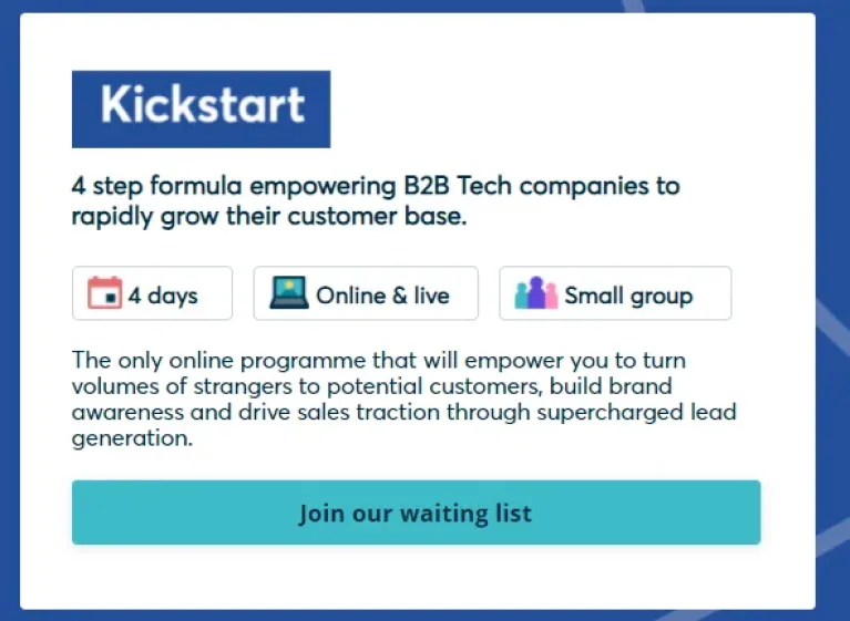 Value Proposition Example: Kickstart